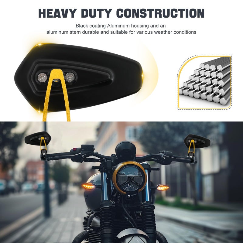 MISS MOLY 7/8 22mm Motorcycle Handlebar End Mirrors Oval CNC Billet Aluminum Side Rearview Mirrors for Honda Yamaha Suzuki Kawasaki - Image 5
